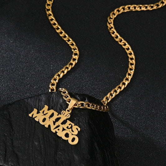 Stainless Steel Detachable Letter Pendant Necklace